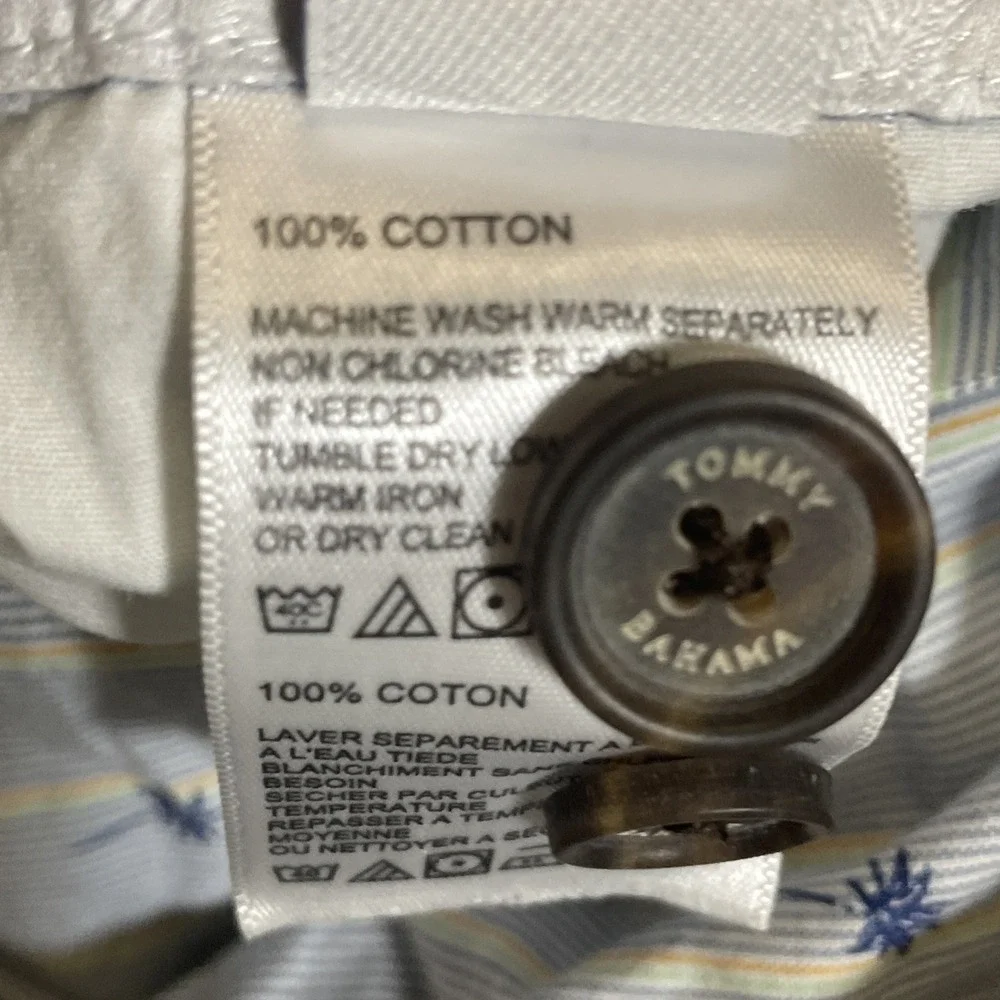 Tommy Bahama Shorts Mens 42 X 10 Blue Green Plaid Palm Trees Reversible